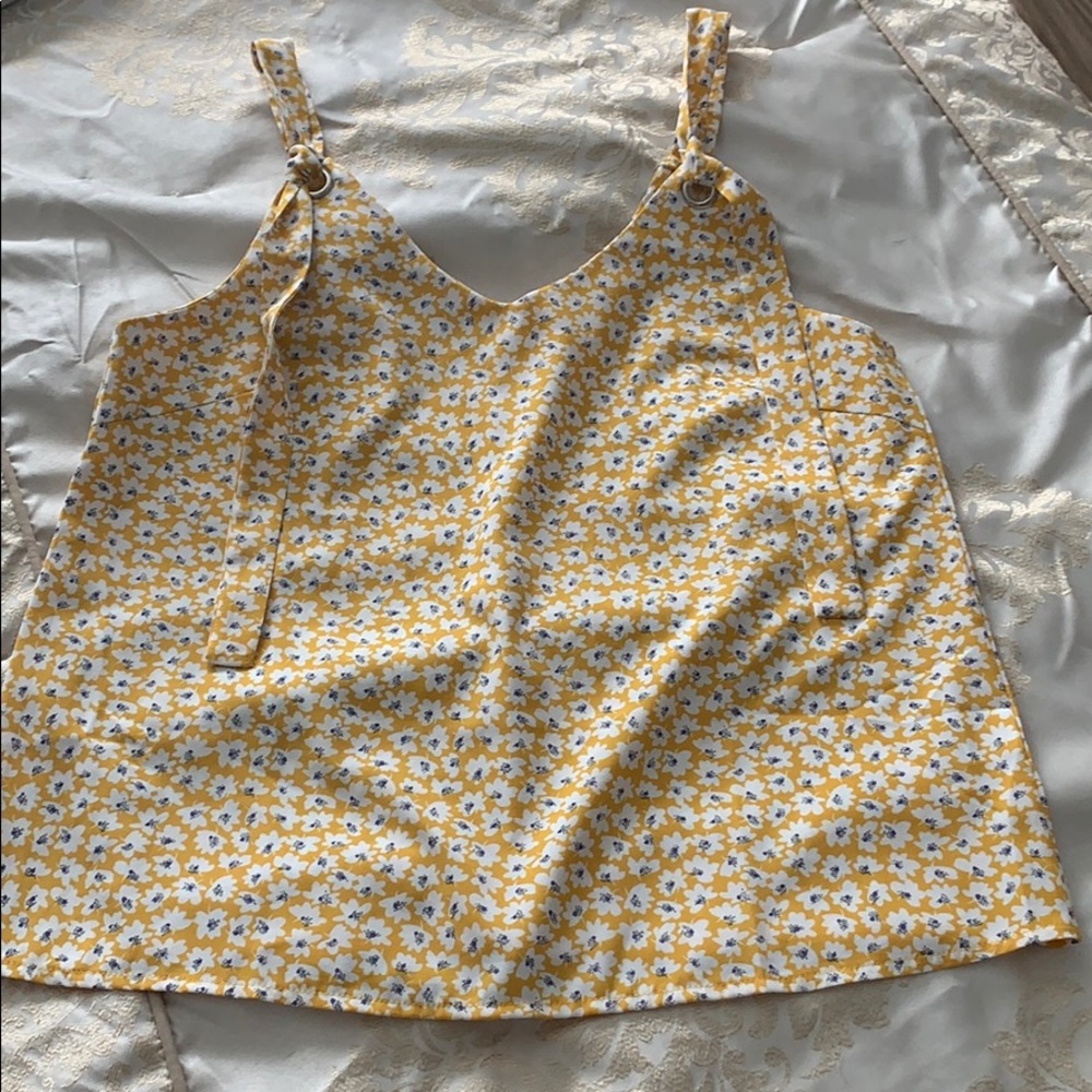 Floral Double V Neck Cami Top